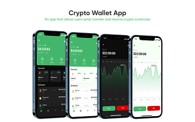 Crypto Wallet App Design design figma graphic design illustration ui ux vector