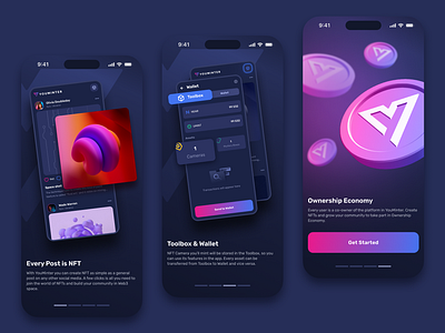 YouMinter - Redefining Social Networking in the Web3 Era app design ui ux