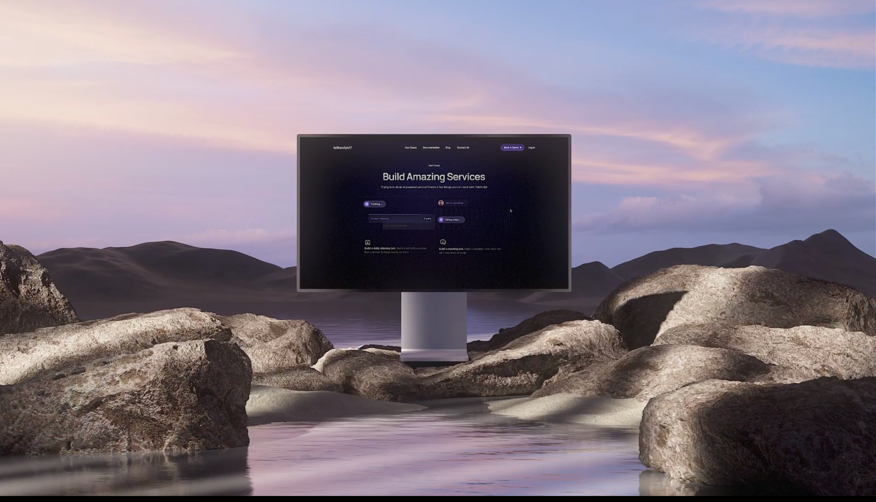 Talkscript - Landing Page dailui dark mode design dev ui developer interaction design interactive ixd l landing page ui ux uxui