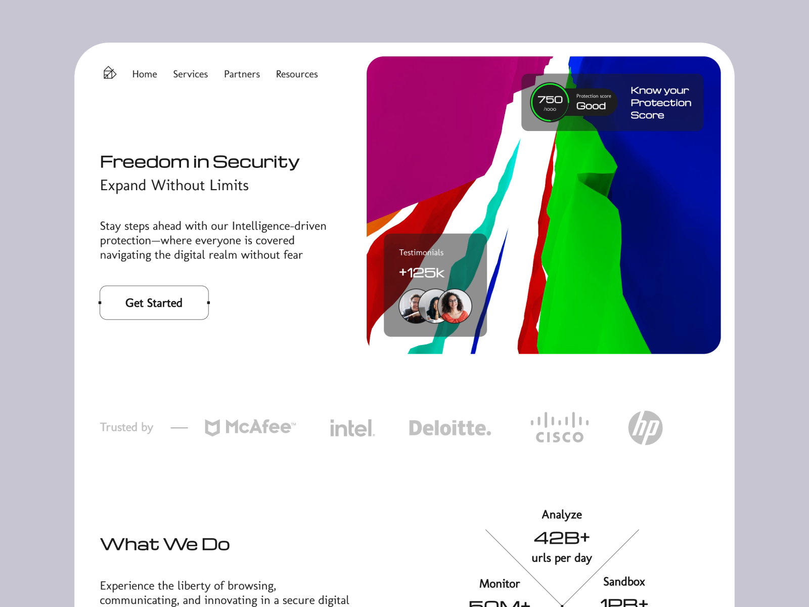 Cyber security homepage + 3D header animation by Augustus on Dribbble