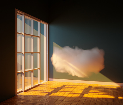 Quarantine Days 3d 3d design cgi cinema 4d cloud covid design graphic design indoors quarantine sunlight surreal