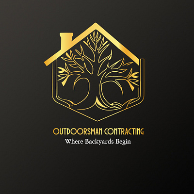 OUTDOORSMAN CONTRACTING backyards branding construction contracting graphic design logo outdoorsman