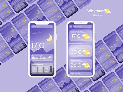 Whyther - Weather App UI (Night ver.) design ui