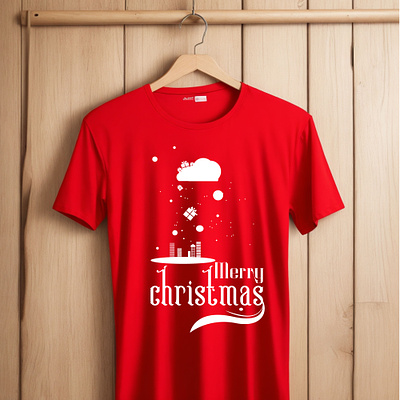 Christmas t shirt design christ christmas t shirt graphic design hanger thirt red t shirt t shirt mockup white wood background