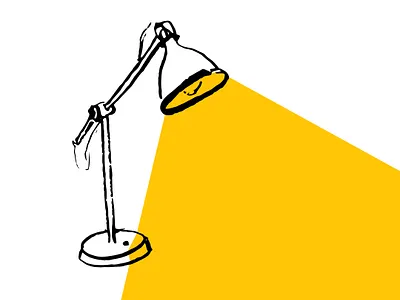 Social Media Post Graphic - Hand Drawn Illustration desk lamp hand drawn illustration lamp
