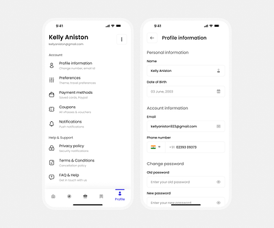Travel app - Profile screen Ui Design app clean design minimal modern personal information profile profile screen travel app ui