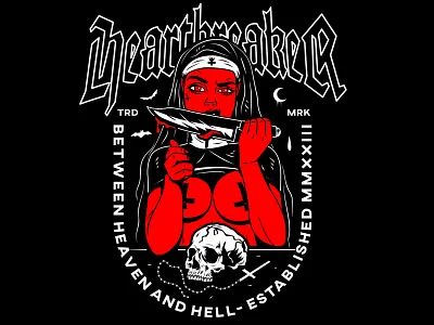 Phsyco Nun apparel branding clothing design graphic illustration logo streetwear ui vector