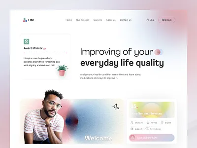 Elre Website clinic clinic website doctor health health care hospital landing page medical medical startup modern patient science service website design