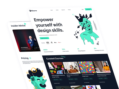 Bizarre - Online education platform clear course creative design education figma learn minimal online course ui ux webdesign