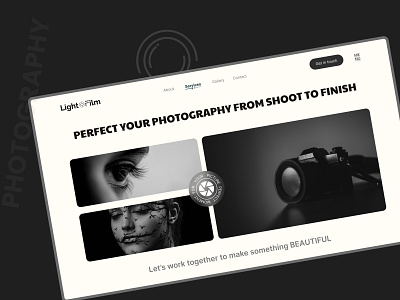 Photography Hero section inspiration ui