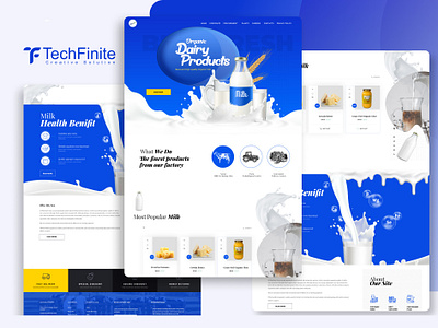 Dairy Product Web Template UI/UX Design creative design dairy design farm figma figma design figma template ui design uiux uiux design user inter userinterface ux design web web app web application web template website website design