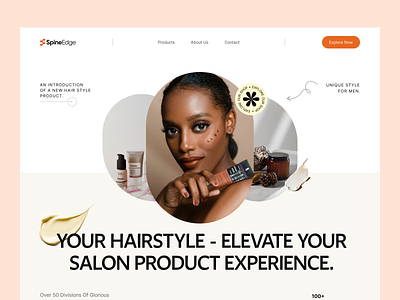 Beauty Salon Products Website UI UX Design - Hero beauty beautyproducts design figma haircare landingpage minimal salon skincare ui ui ux uidesign ux design webdesign