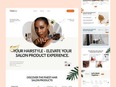 Beauty Salon Products Website UI UX Design - Landing Page beauty design figma haircare hairstyle hairtrends landingpage minimal productdesign salon skincare ui ui ux uidesign ux design webdesign