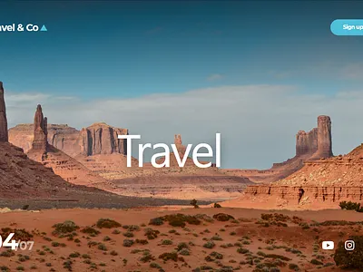Travel Landing Page UI Design graphic design motion graphics travelui ui