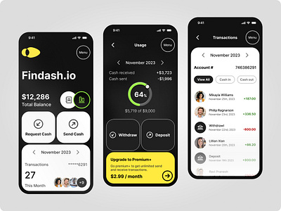 Findash.io Finance Management App branding design fintech graphic design logo mobile app mobile design ui ux visu visual design web design