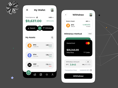 Crypto Currency Mobile App android clean crypto crypto currency crypto currency mobile app crypto mobile app crypto wallet dark theme design interface ios light theme minimal mobile mobile app ui ui design user interface ux uxui