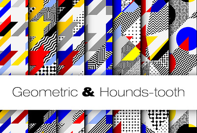 ❤️ 💛 💙 Hounds-tooth patterns fashion pattern geometric hounds tooth hounds tooth patterns houndstooth mondrian mondrian colors patchwork pattern seamless vector