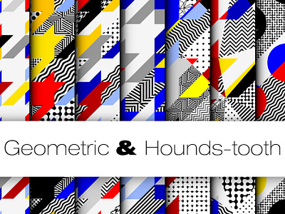 ❤️ 💛 💙 Hounds-tooth patterns fashion pattern geometric hounds tooth hounds tooth patterns houndstooth mondrian mondrian colors patchwork pattern seamless vector