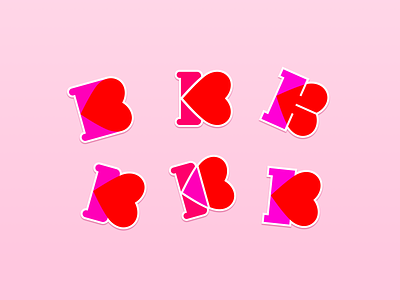 B + Heart b heart logo stickers