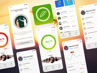 HealthHub-Light ai app health iot light thermometer ui 智能 物联网