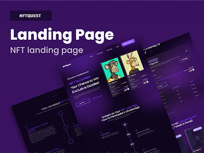 NFTQUEST: NFT landing page auctioning platform branding landing page logo marketplace ui ux ux research