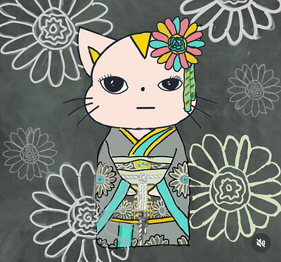 Neko chan kawaii ne! kawaii neko cat japan kimono