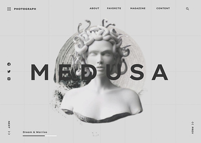 Home Page - Medusa 3d animation branding graphic design motion graphics ui