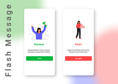 Flash Message UI app design mobileappdesign ui uiux user interface ux