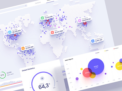 Global data templates ai business chart dashboard design desktop hex hexagon infographic it local map metrics presentation saas startup tech template trend users