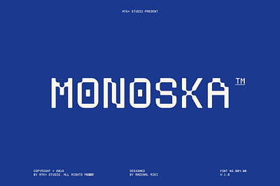 Monoska atk studio atk type classic font display font monoska monoska font monoska typeface tech font techno font