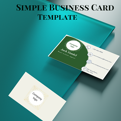 Simple Business card template branding busienss card business card design business card template canva template design digital business card editable editable template graphic design green card grren card logo printable business card printable card professional card simple business card templates