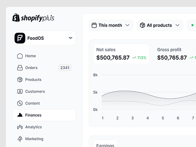 Shopify Dashboard redesign app design clean dashboard minimal saas shopify ui ux