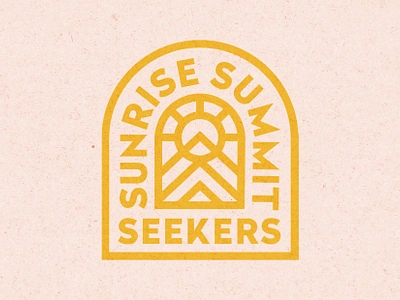 Sunrise Summit Seekers 🌅 badge bold branding design graphic design identity illustration lines logo logo design mountain sun badge sunrise thick lines typography