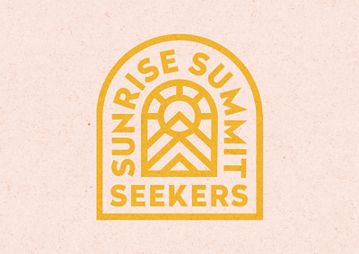 Sunrise Summit Seekers 🌅 badge bold branding design graphic design identity illustration lines logo logo design mountain sun badge sunrise thick lines typography