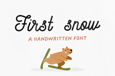 First snow Handwritten font bear clipart children font christmas decoration christmas font christmas illustration christmas png font font procreate fonts commercial use greeting card hand lettered font handwriting font handwritten font new year new year clipart new year font santa claus santa claus clipart santa illustration winter font