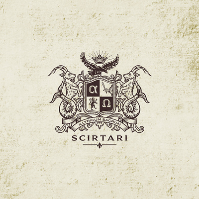 Scirtari arms coat of arms graphic design logo