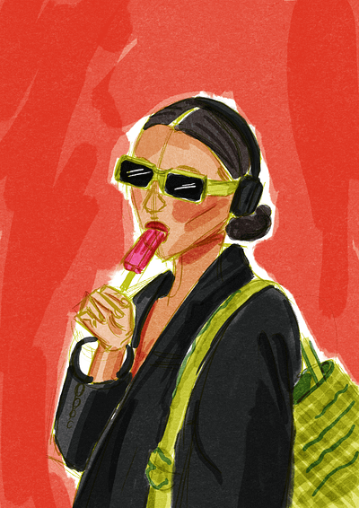 girl with lollipop digital illustration digital sketch fashion illustration fashion sketch illustration procreate illustration sketch