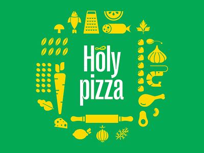 Holy Pizza Branding & Illustrations brand identity branding cafe food illustration logotype menu design menu illustrations nimbus packaging pizza pizzeria stickers
