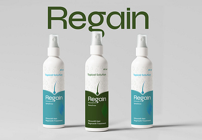Regain Topical Solution | Beautiful Professional Label Design beautiful branding custom design graphic design label minimal professional regain unique