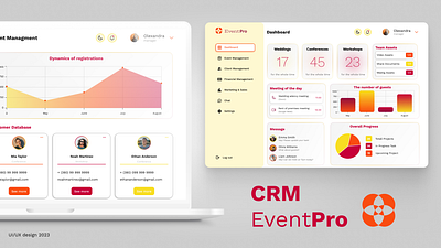 CRM Dashboard EventPro graphic design ui