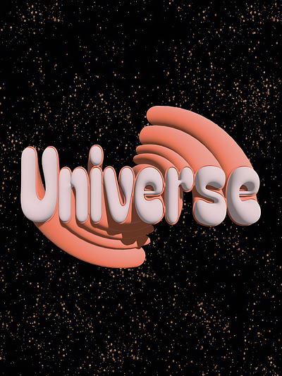 Universe 3d 3d logo ai animated brand identity brand voice branding galaxy graphic design illustration logo logotypes pink stars typography universe universe logo vector word animation wordmark