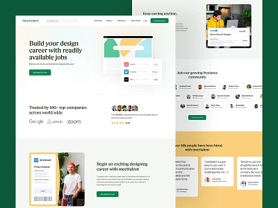 Meettalent - Landing page branding careeropportunities design designjobs designondribbble graphic design illustration landing page logo meettalent meetup minimal productdesing trending typography ui ux web website