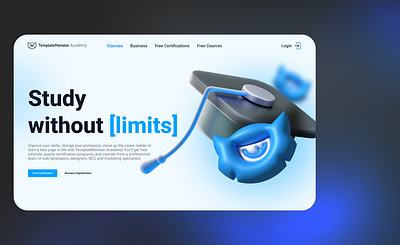 TemplateMonster Academy - Transformative Learning Experiences branding design landing ui ux