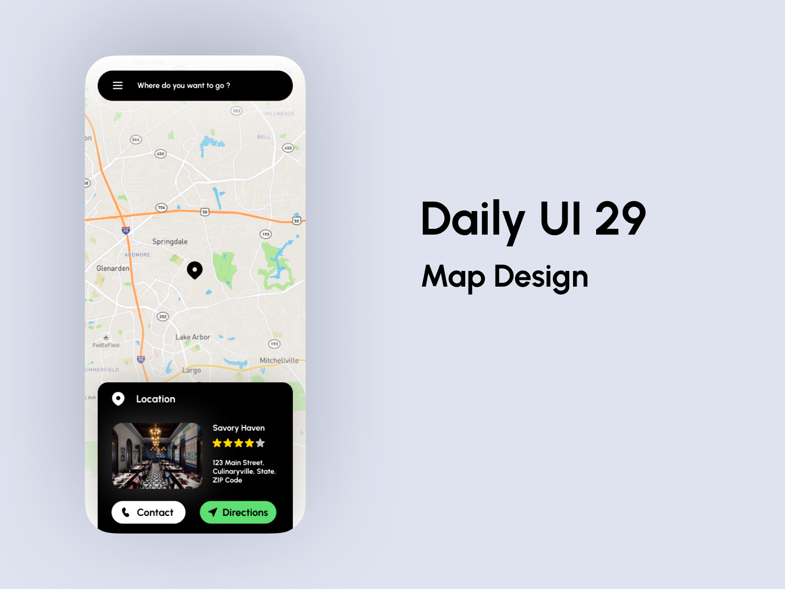 Daily UI #29 - Map Design by Anshul Gurjar on Dribbble