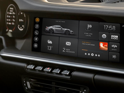 2024 Porsche 911 : HMI automotive car center console design digital hmi infotainment instrumentation interactive interface porsche ui