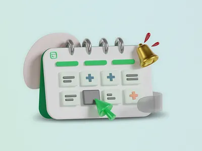 Never miss a notification again! 3d 3dart 3dblender art blender branding calendar design graphic design illustration logo notification ui