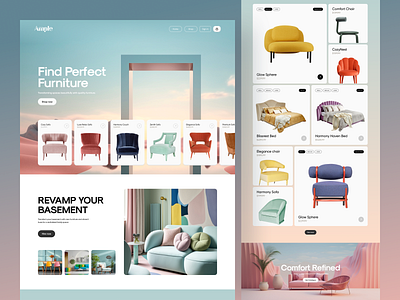 Ample Furniture Shop color colorful design ecommerce ecommerce website ecommerce website design furniture interface design landing page layout onlineshopping orix sajon shopping ui ux web web design webdesign website