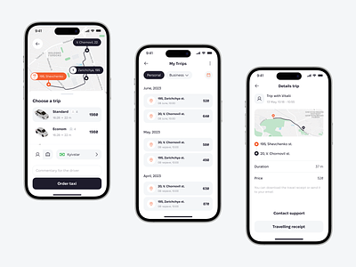 Nove - Mobile App Design app app design cab delivery design logistics map mobile app order passenger taxi tourism trip trips ui