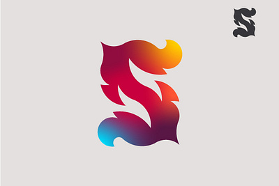 Letter S Phoniex Logo bird fauna fire flora letter s phoniex