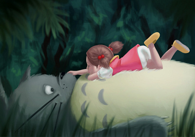 My Neighbor Totoro art draw drawing illustration painting